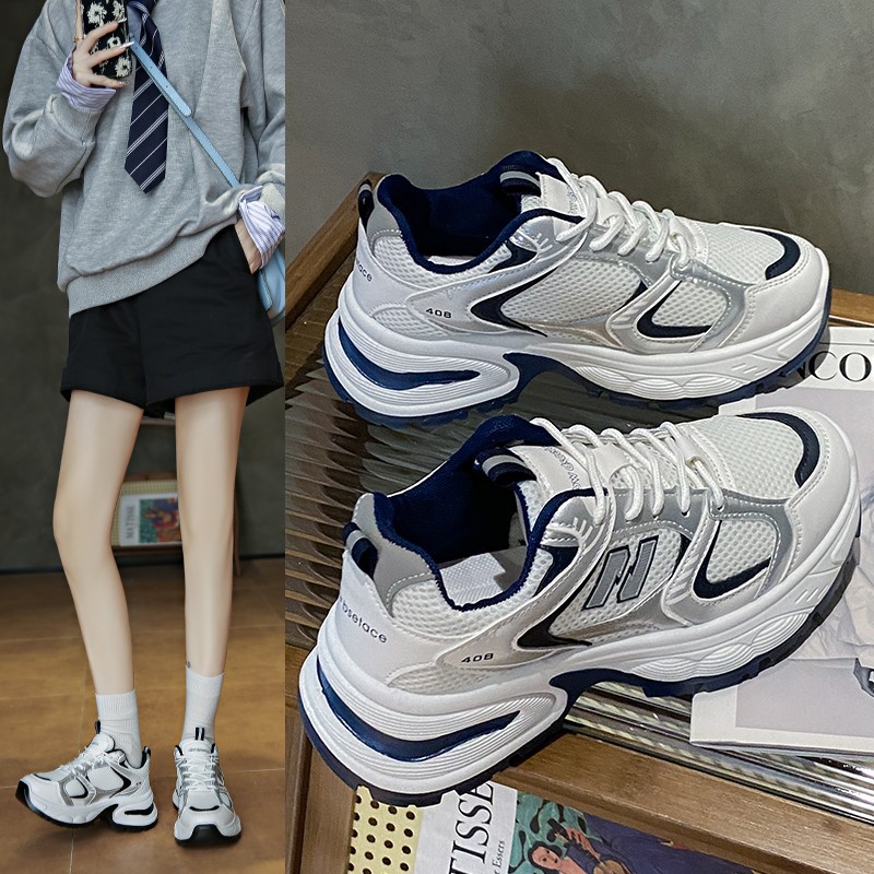 Zapatos de suela gruesa para mujeres, verano 2025, nuevos zapatos de correr de malla transpirables ligeros con suela suave.