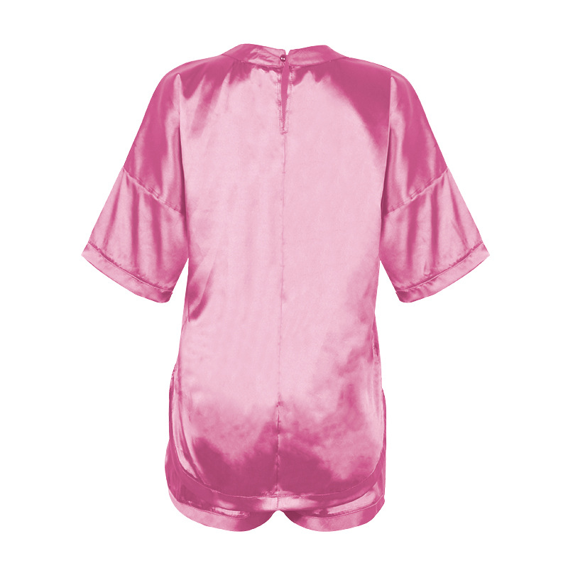 spring new solid color silk pajamas NSZH23024