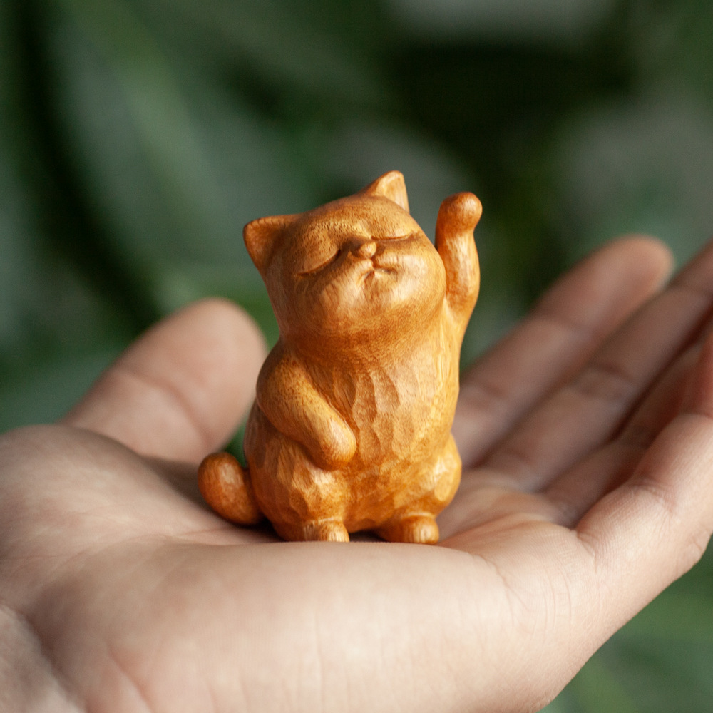남미 회양목 행운의 고양이 [5.5x4cm] 장식품