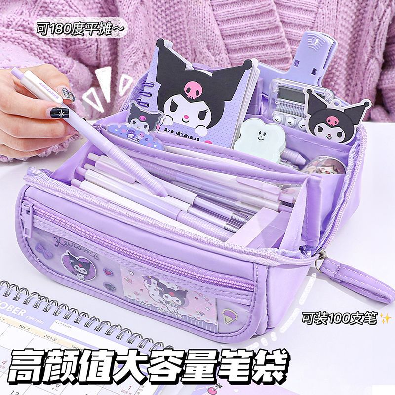 Sanrio coolomi Prisma caja de lápices para niñas de secundaria Nueva gran capacidad de alto aspecto lindo caja de lápices caja de papelería