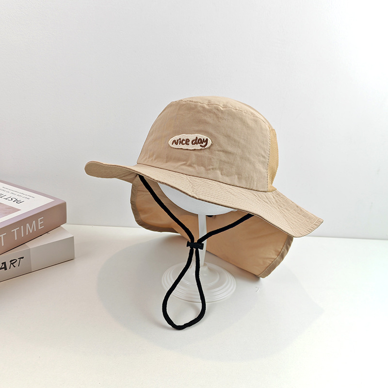 Sombrero de pescador para niños coreanos primavera y verano delgado gorra de cuello de secado rápido gorra de escalera para niños y niñas sombreros de escalera para proteger el sol