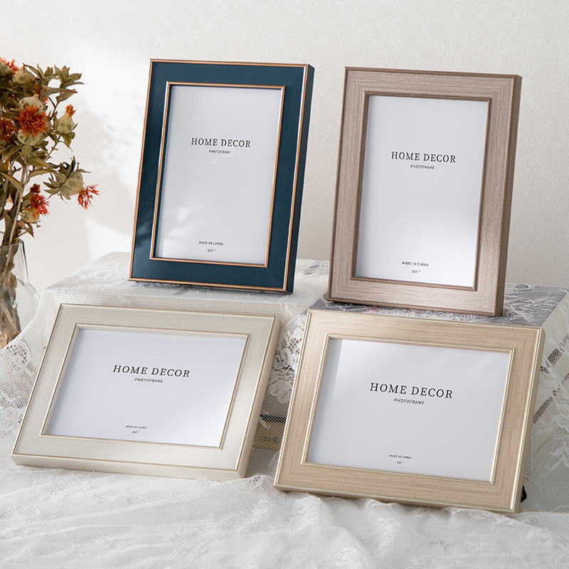 Photo frame table wholesale Nordic 7 inch round edge photo frame children's photo printing mounting factory direct spot wholesale