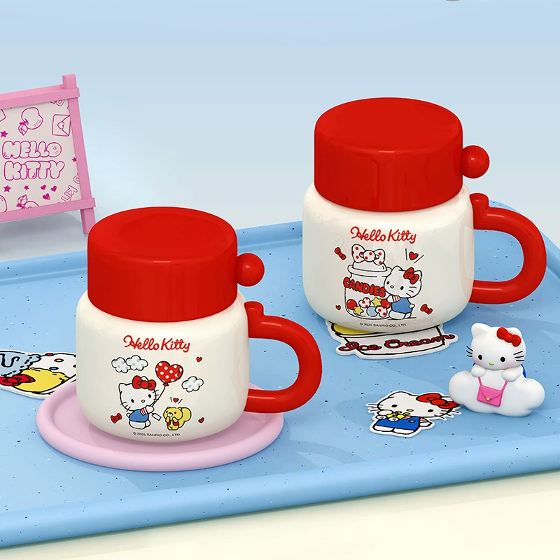 Термо чайник из керамики высокого качества с изображением Санрио, Hello Kitty