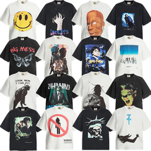 Saint Michael vintage美潮重磅水洗复古宽松纯棉情侣短袖T恤男女