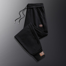 外贸原单尾货重磅加绒运动裤男款秋冬潮牌宽松大码束脚休闲卫裤子