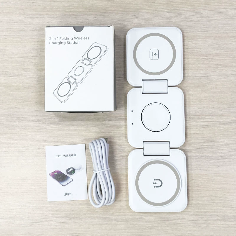 15W Беспроводное зарядное устройство для мобильного телефона 3 в 1 пользовательского логотипа