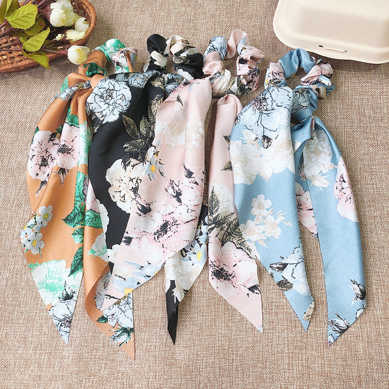 Fashion Simple  Long Ribbon Flowers Hair Scrunchies display picture 3