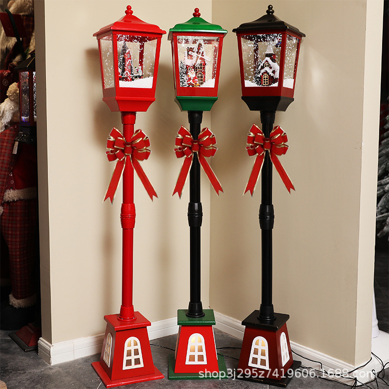 Música navideña coreana transfronteriza, decoración de farolas de nieve, anciano muñeco de nieve, ciervo, hotel, centro comercial, decoración navideña