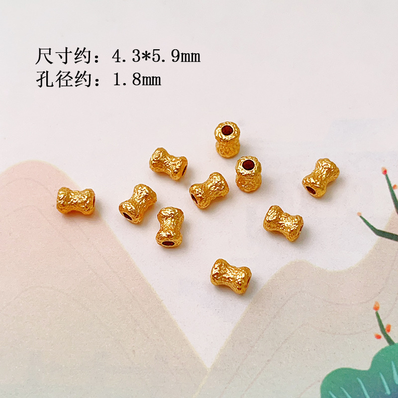 S925 Silver Gold-Plated Spacer Beads, Spacer Discs, Barrel Beads, Ufo Straight Tube Accessories, Jewelry Accessories, Bracelet Charms, DIY Semi-Finished Products