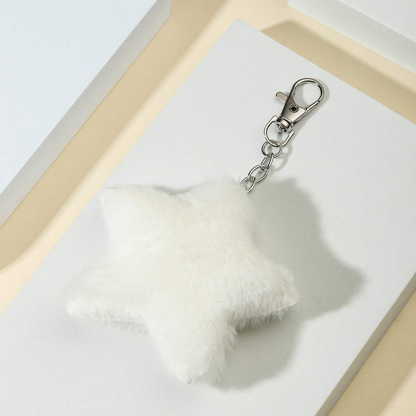 15g Weight Bag Pendant, Keychain Classification 1 Piece Quantity Daily, Street Occasion Imitation fur, Alloy Material Star Pattern Cute Style 1 Piece Cute Star Imitation Fur Alloy Bag Pendant Keychain 4
