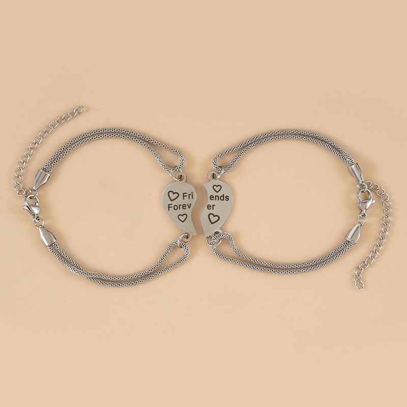 European and American Cross-border New friends Letter Stainless Steel Bracelet Ins Design Sense Niche Couple Handpiece