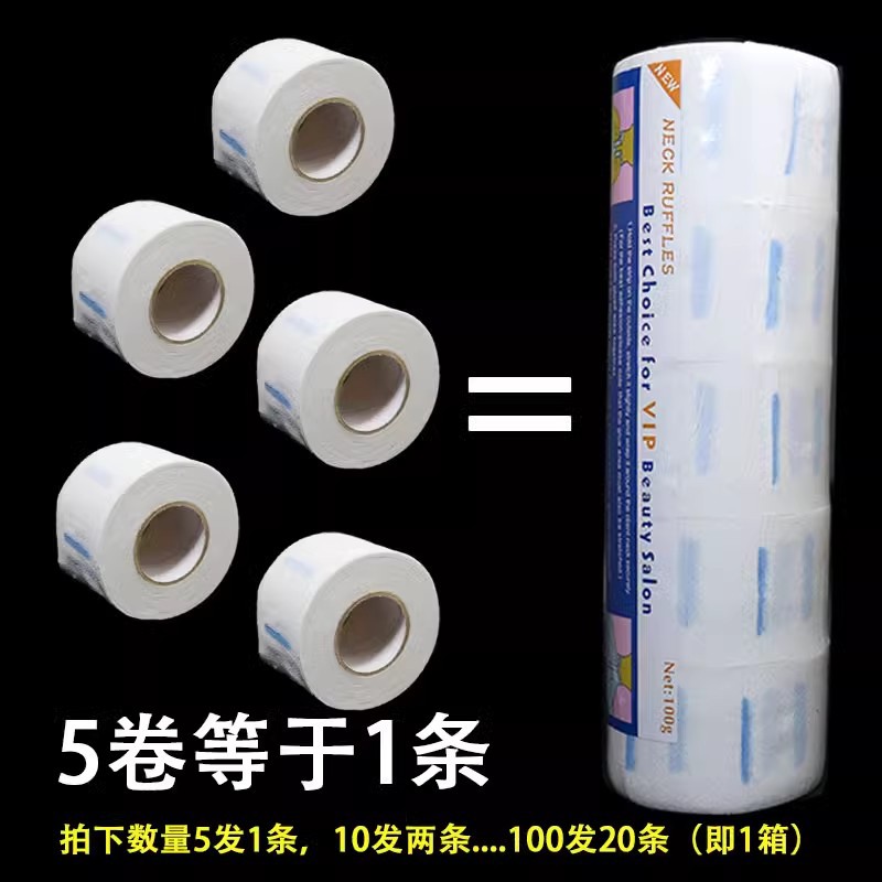 Barbería de papel turban para evitar que el cabello roto caiga al cuello, peluquería de corte de cabello desechable para proteger el cuello, pañuelo de papel