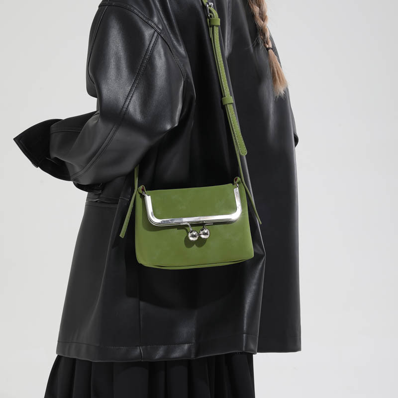 Vintage Women's Shoulder Bag Lychee Pattern Solid Colour Trendy_voghion.com