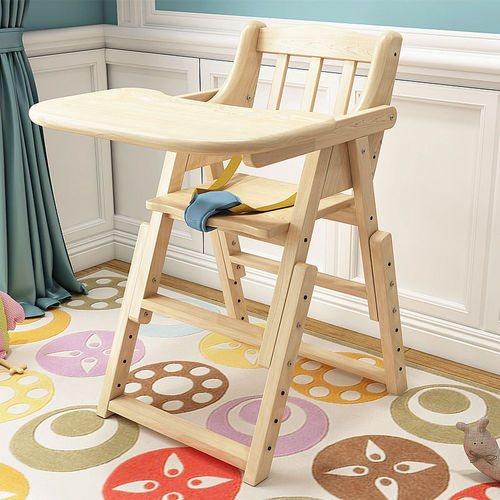 儿童成长椅餐盘免安装折叠餐椅实木宝宝酒店宝宝吃饭座椅凳