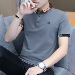 半袖tシャツ男純綿襟付きファッションメンズ服T2024韓国版夏新作男性tシャツスポット