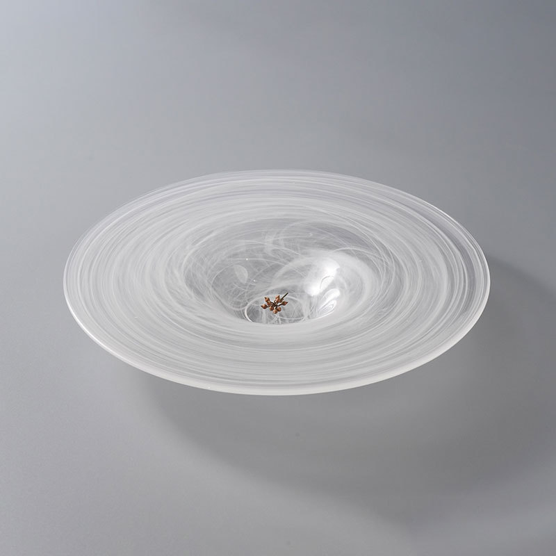 Crystal Glass Ice Pattern Straw Hat Bowl Simple Round Transparent Mood Dishes Dish Dim Sum Fruit Western Food Plate
