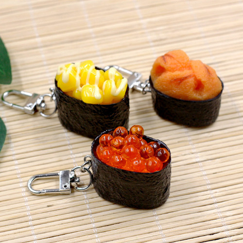 Simulated food Japanese small fish roe sushi keychain Japanese creative bag pendant decoration gift gift