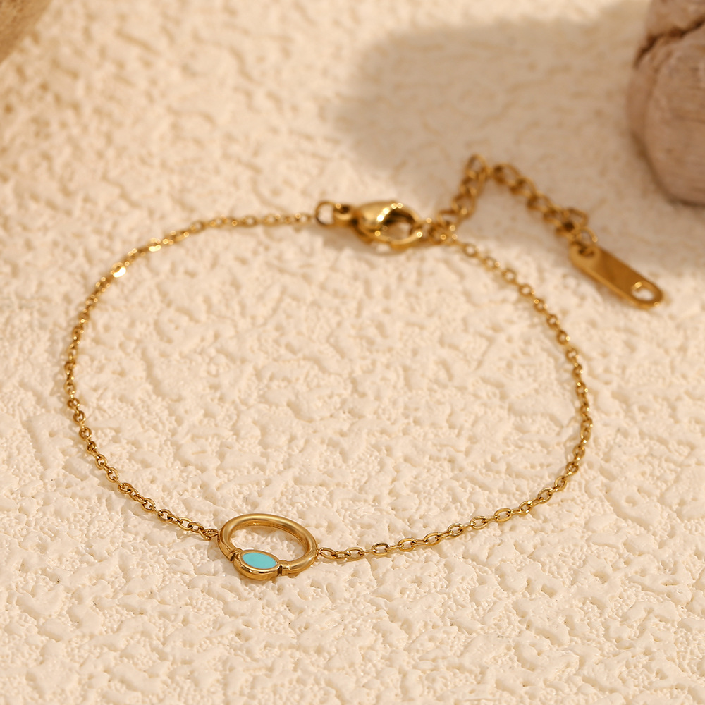 Dripping Oil Circle Symbol Stainless Steel Bracelet