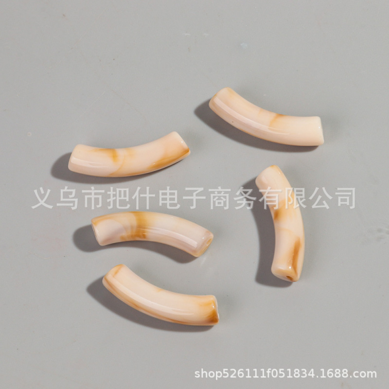 20颗/包弯管亚克力单色混色管珠DIY项链手饰项链发簪饰品配件批发|undefined