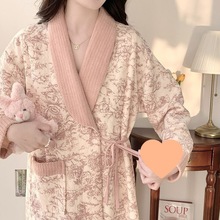 空气棉睡裙长款孕妇秋冬季春秋待产孕妇裙加厚月子服冬季哺乳产后