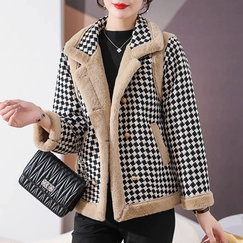 Модная теплая шерстяная куртка с пухом, стиль Chanel, корейский стиль, западный стиль, оверсайз