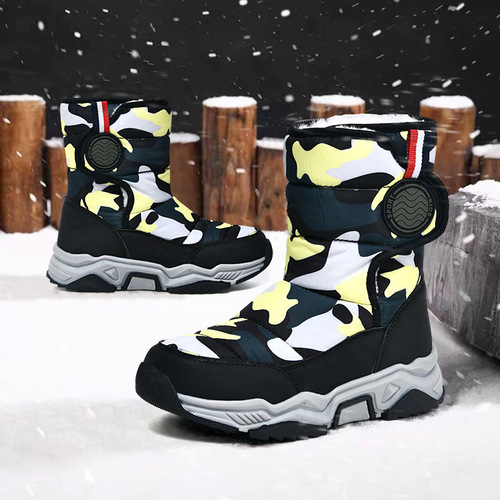 Children's Snow Boots Manufacturer Wholesale, Boys' Cotton Shoes, Big Kids' Fleece Lined Warm Winter Boots, Girls' Boots