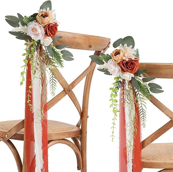 Western-style wedding chair back flower bride and groom decoration outdoor arched door Mori new simulation festive romantic