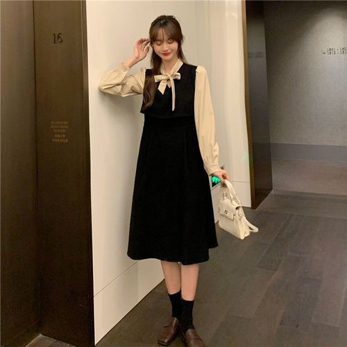 French retro charm slimming maxi dress goddess style baby neckline belt first love ginseng dress fashionable Hepburn style