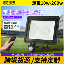 跨境LED投光灯小苹果人体感应红外感应泛光灯遥控光控超薄投光灯