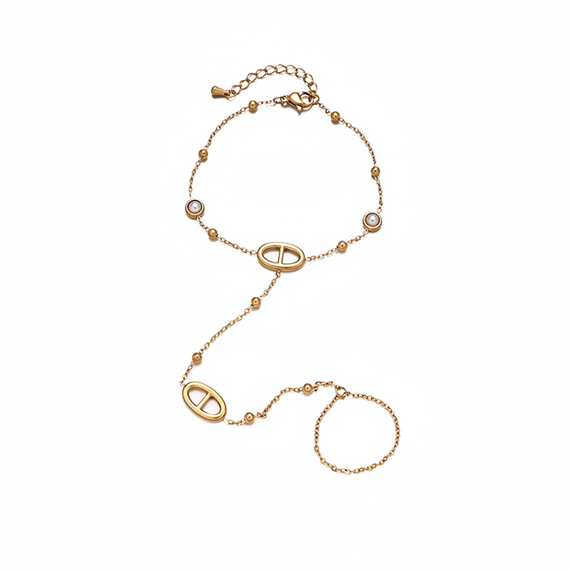Tina Europa y los Estados Unidos transfronterizos nariz de cerdo modelado pulsera de dedos incrustado con perlas pentagrama amor anillo joyas al por mayor
