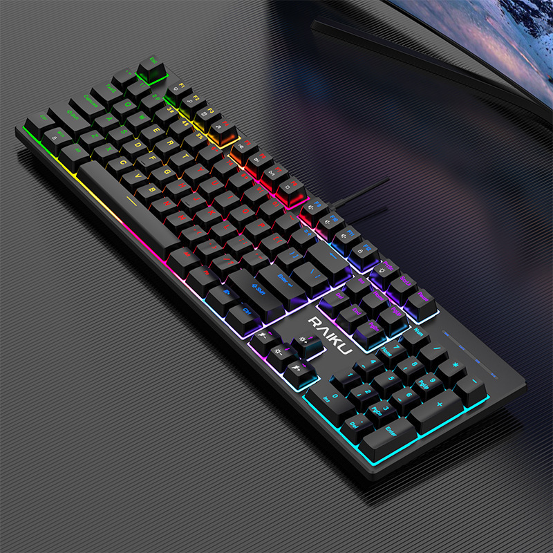 Raiku雷魁l3000真 � � メカニカルキーボード青轴rgb电気ゲームキーボードキーライン分离104キーキーボード|undefined