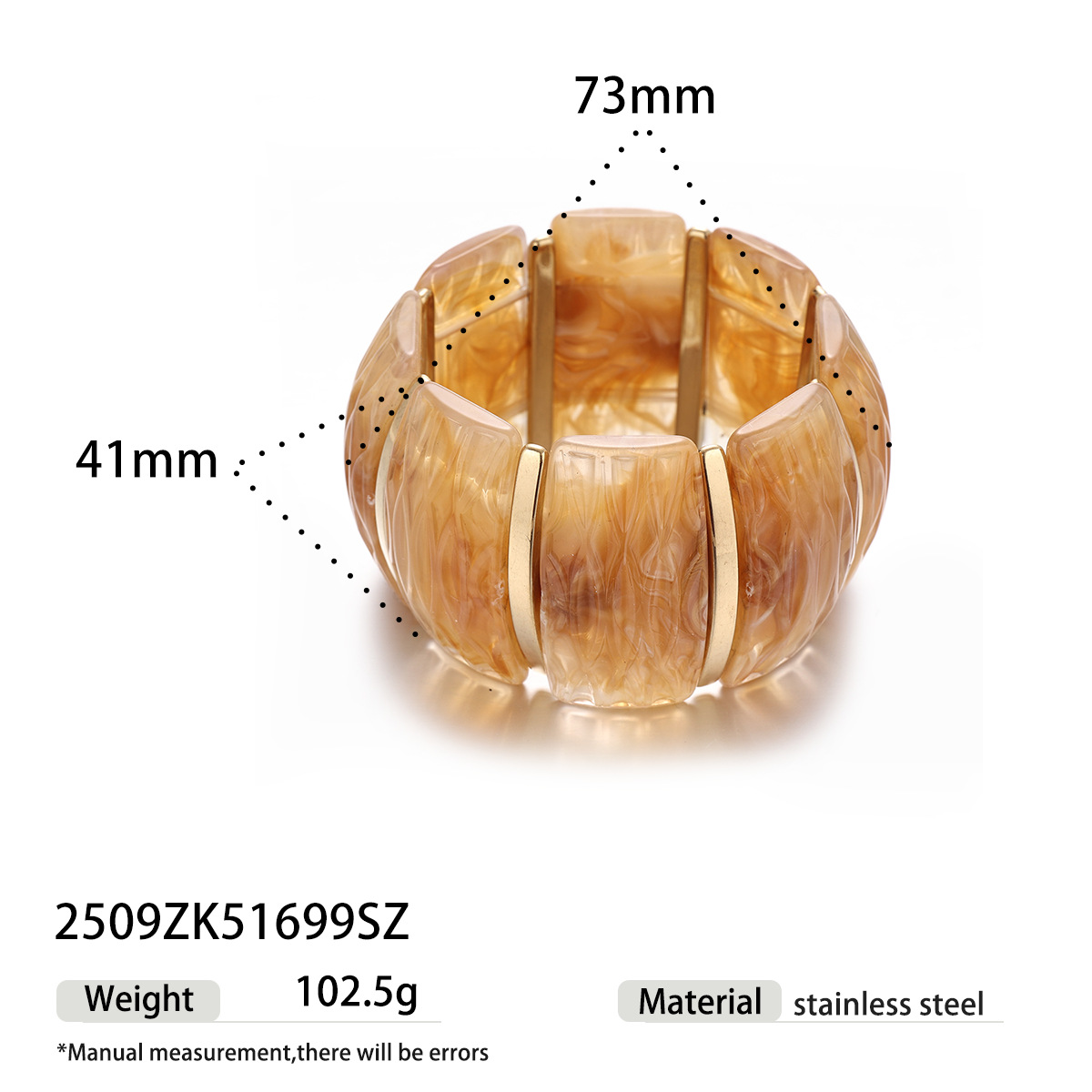 Tina estilo europeo y americano acrílico pulsera de acero inoxidable mujer alta sensación de joyería a rayas de color universal sentido de diseño cruzado image 10