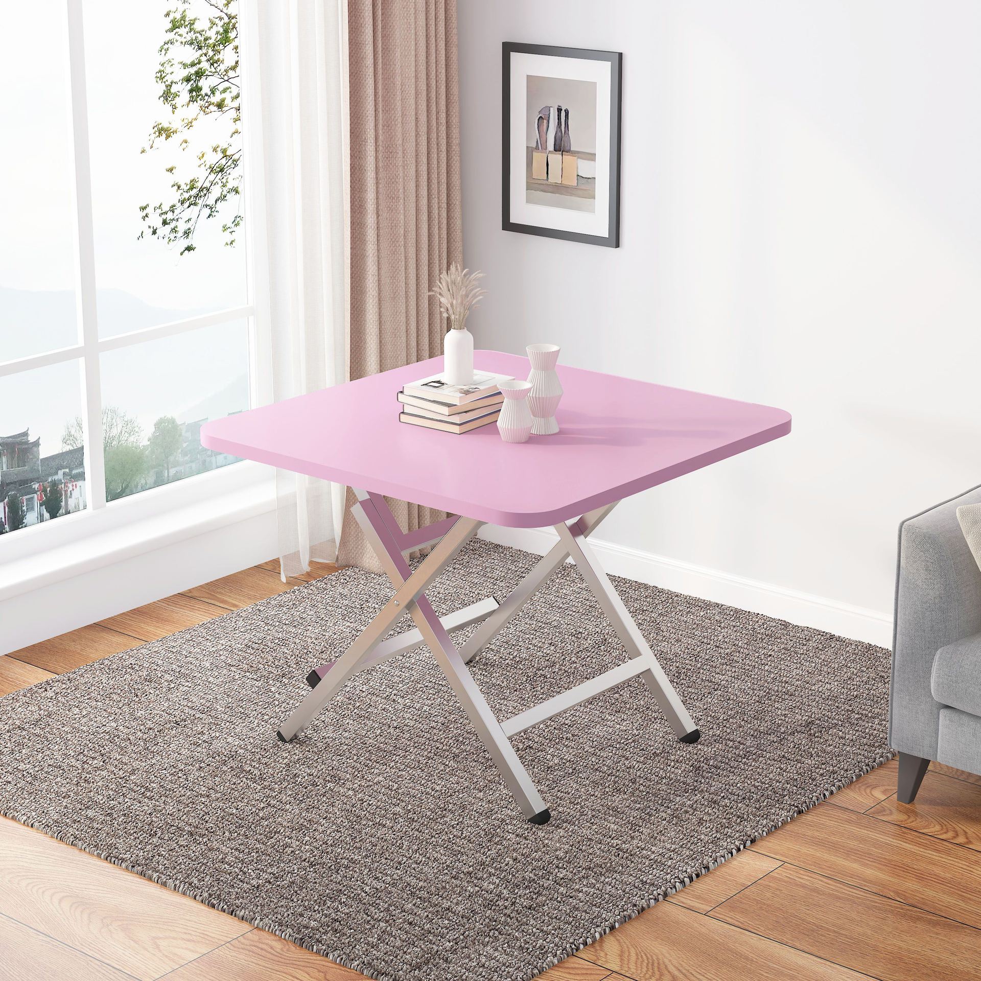 Mesa plegable alquiler de alquiler de mesa de comedor al aire libre portátil mesa de estand simple mesa de comedor casera mesa cuadrada
