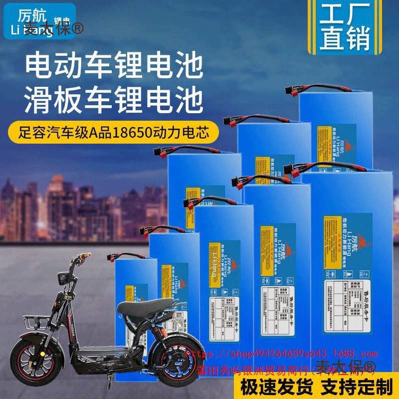 新能源超长动力代驾外卖电动车大容量锂电池24v36v48v12ah麦太保