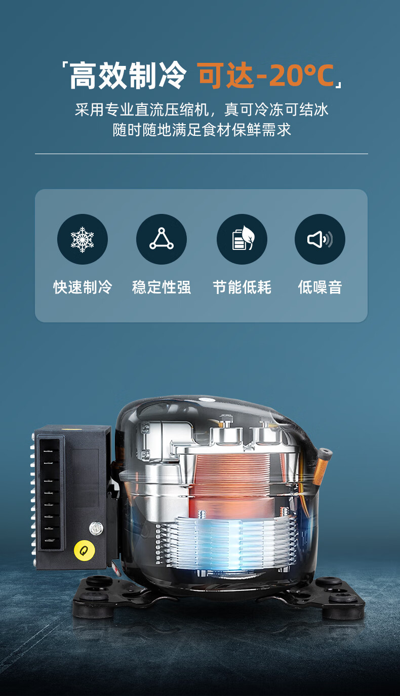 Cross-Border Car Refrigerator Small Freezer Compressor Refrigerator Truck Refrigerator 24V Mini Refrigerator Double-Door Refrigeration 12V