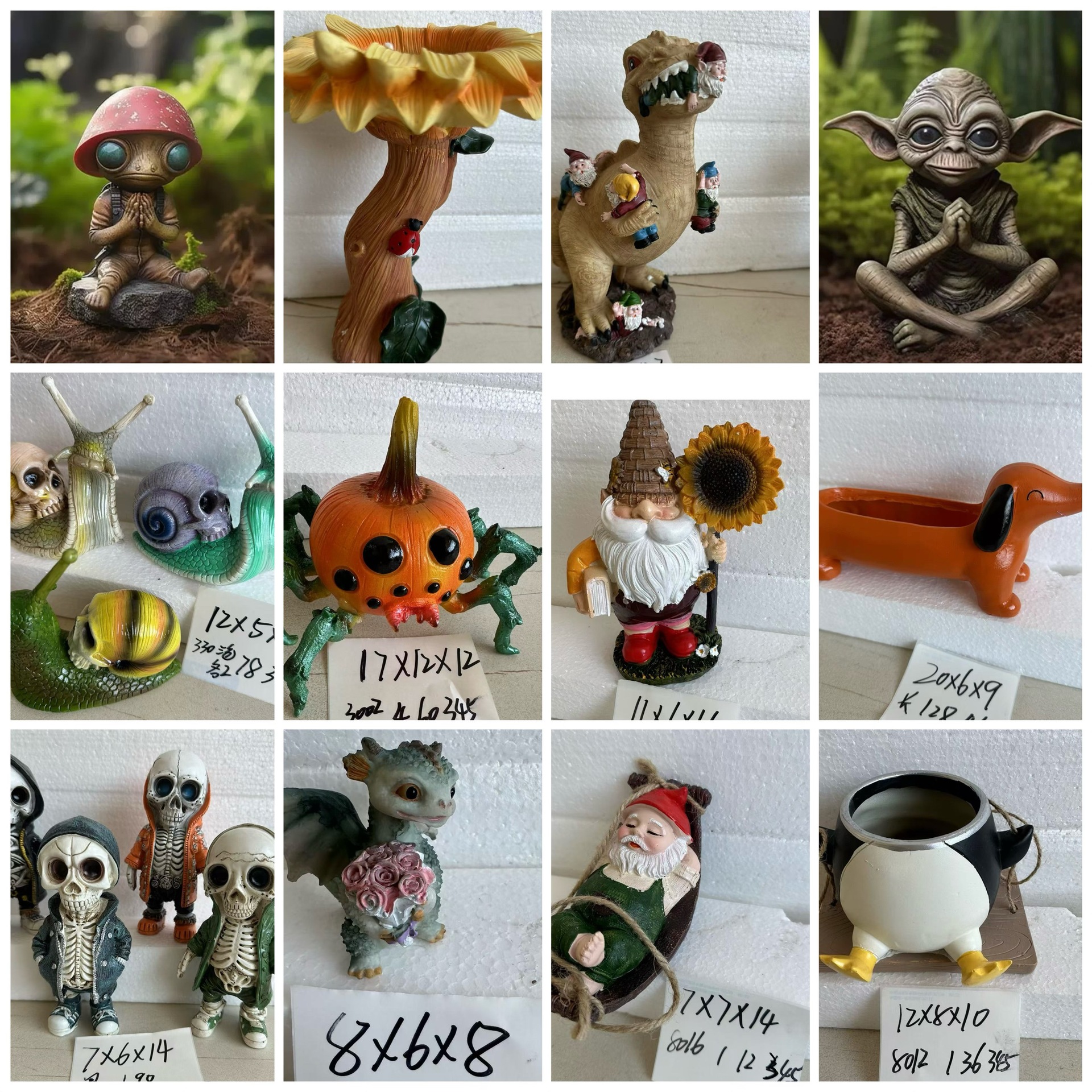 Wenpai Has a Variety of Styles to Choose from Santa Claus Halloween Pumpkin Field Alien Garden Resin Ornaments