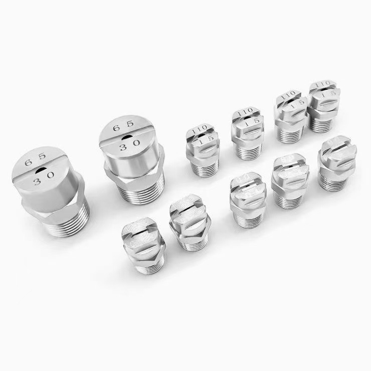 不锈钢耐酸碱高压扇形喷淋喷嘴 洗车机用雾化喷头降温除尘