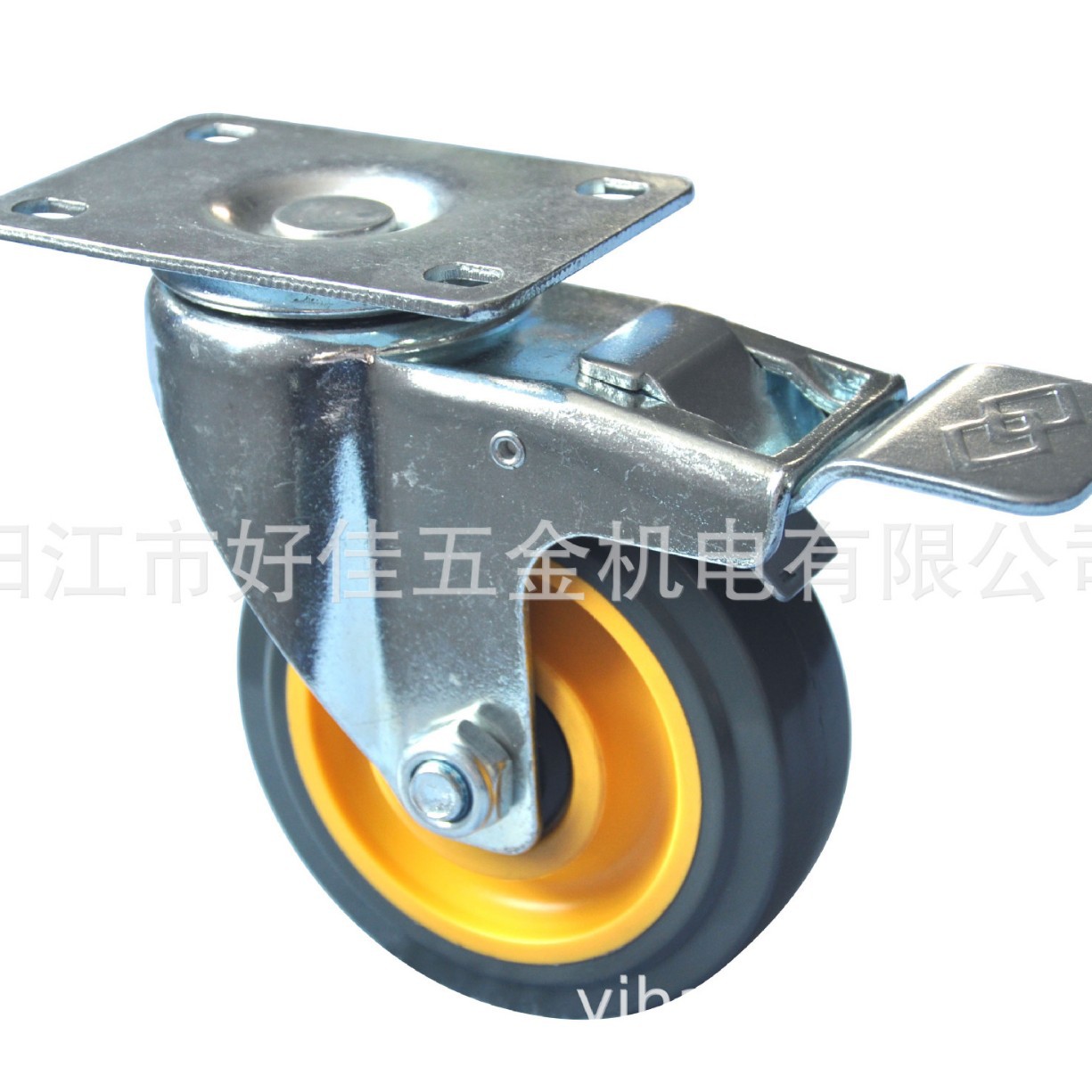 源头工厂直供4寸中型塑芯双轴承高耐磨聚氨酯PU万向定向刹车脚轮