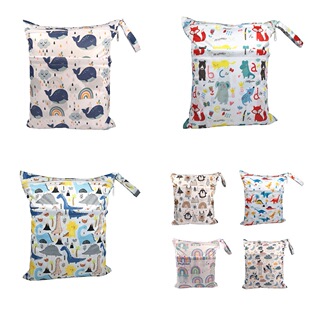 TSOOCOSY New Cartoon Printed Baby Double Zipper Diaper Bag Washable Diaper Bag Storage Bag E-Commerce Wholesale