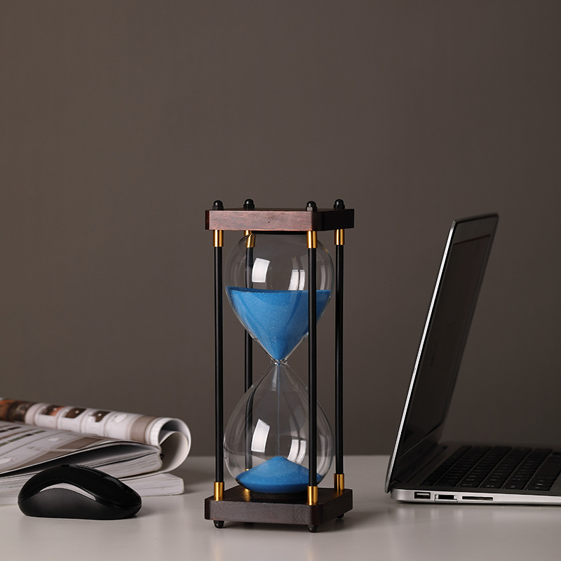Classic Wooden Hourglass Timer For Home And Office Decoration_voghion.com