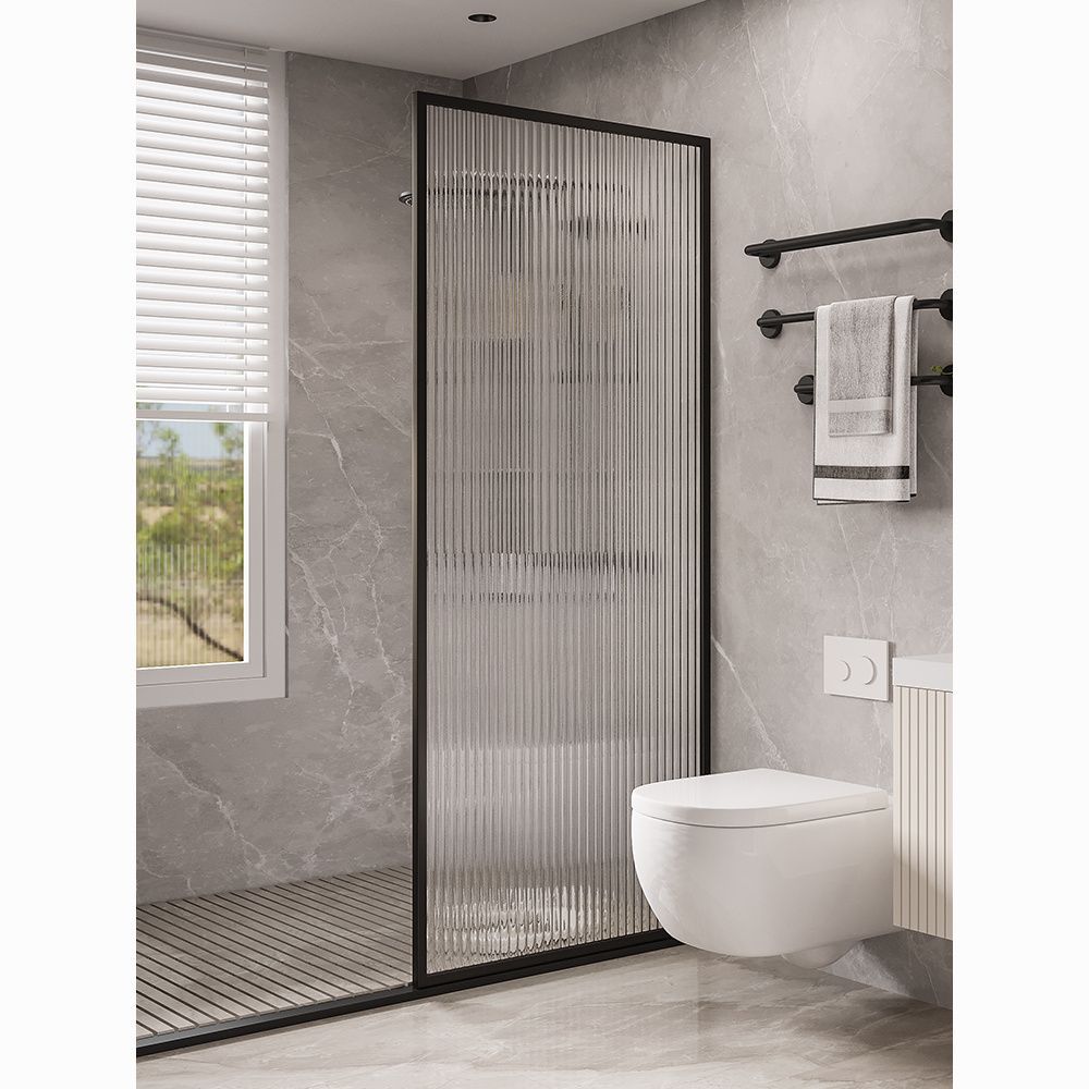 Light Luxury Extremely Narrow Iron Stainless Steel Changhong Glass Partition Bathroom Dry and Wet Separation Bathroom Partition Screen Bath Screen