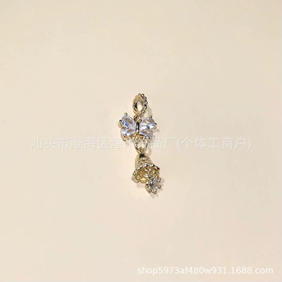 Zərgərlik ara hissələri, Butterfly Tassel Bead Crystal - golden-bell