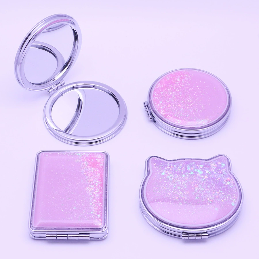 Принцесса складная зыбучие пески зеркало для макияжа студентов с двухсторонней рукой портативный HD общежитие маленькое зеркало