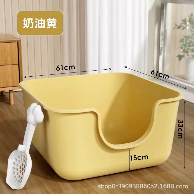 Очень большой полузакрытый ящик для кошачьего туалета, усиленный открытый большой брызгозащищенный ящик для кошачьего туалета, большие принадлежности для кошек