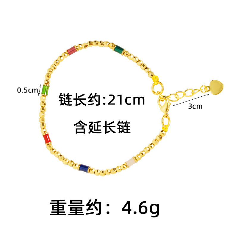 Collar de perlas láser de oro de oro de Vietnam temperamento de alta calidad de lujo ligero pulsera joyería accesorios al por mayor no se desvanecen