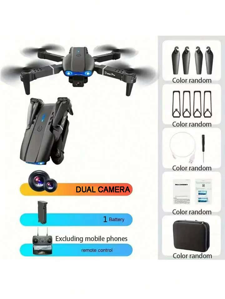 Folding Drone E99 Remote Control, CCTV or No-Camera Options, Single/Dual/Three Batteries