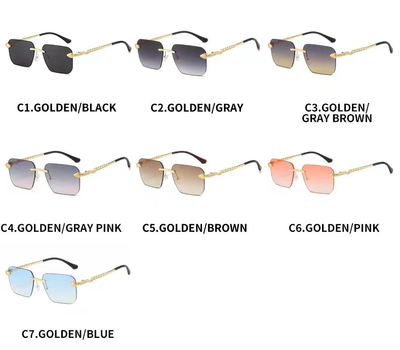 Fashion Square Snake Metal Sunglasses For Women Minimalist Style_voghion.com