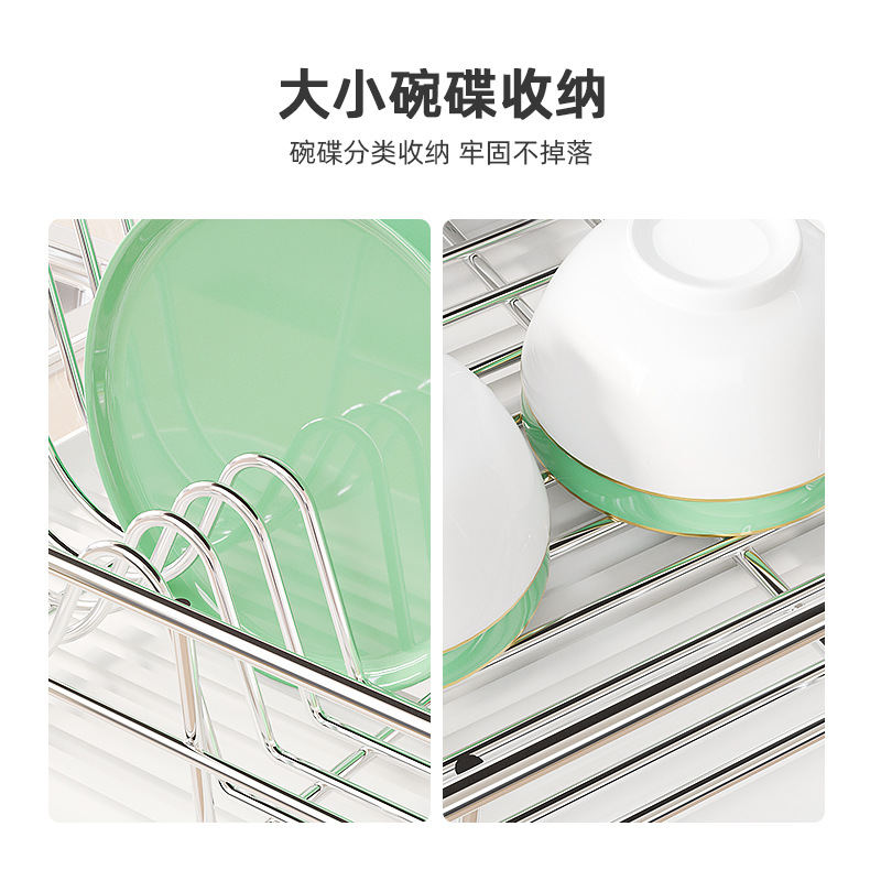 Cocina de una sola capa de galvanoplastia de acero inoxidable recipiente de drenaje estante multi-funcional integrado portavasos encimera del hogar vajilla rack de almacenamiento