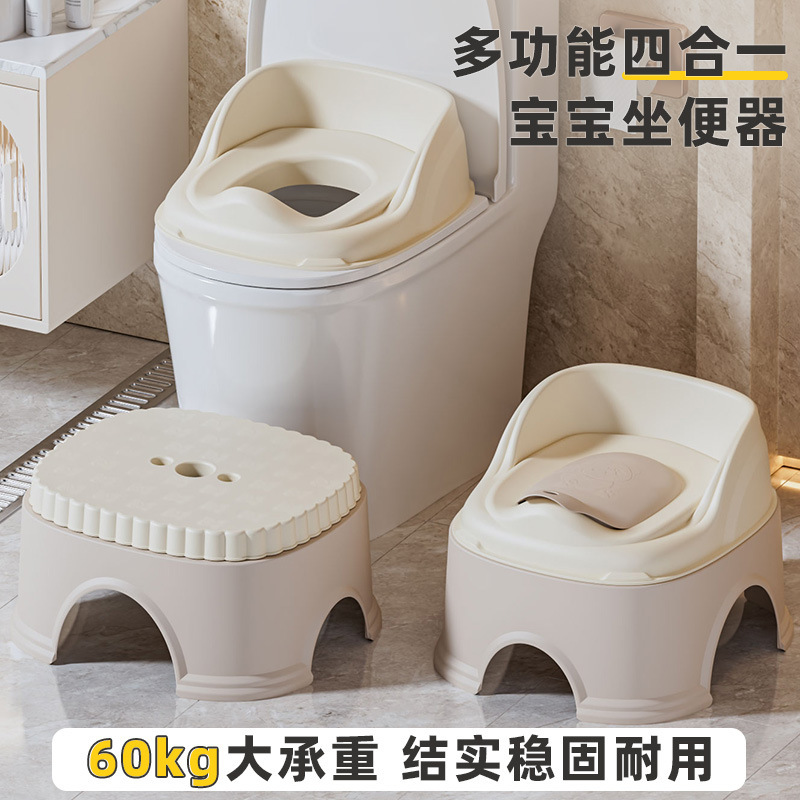 Children's Toilet 0-3 Years Old Household Toilet with Backrest Baby Infant Training Squat Toilet Toilet Small Stool