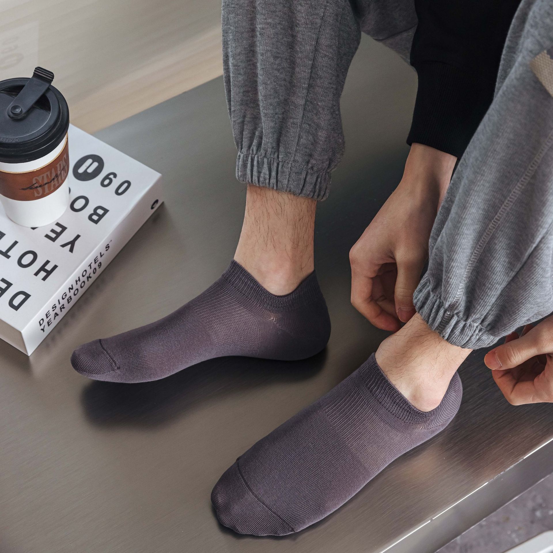 Men's summer solid invisible casual non-slip silicone sports…
